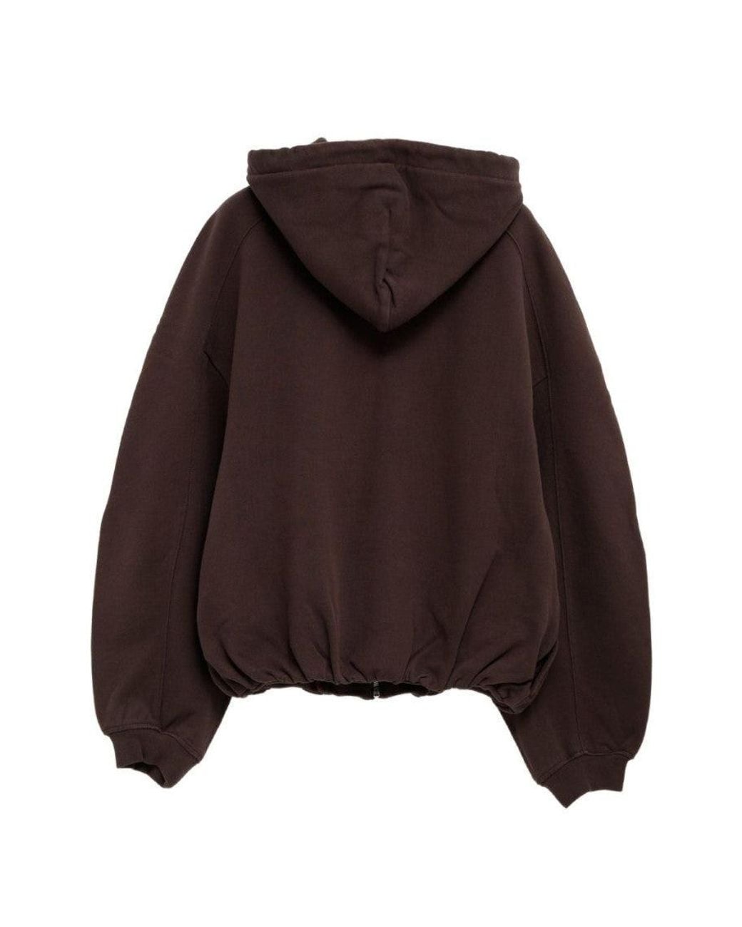 Jacquemus Brown Dark Zip Up Hoodie for men