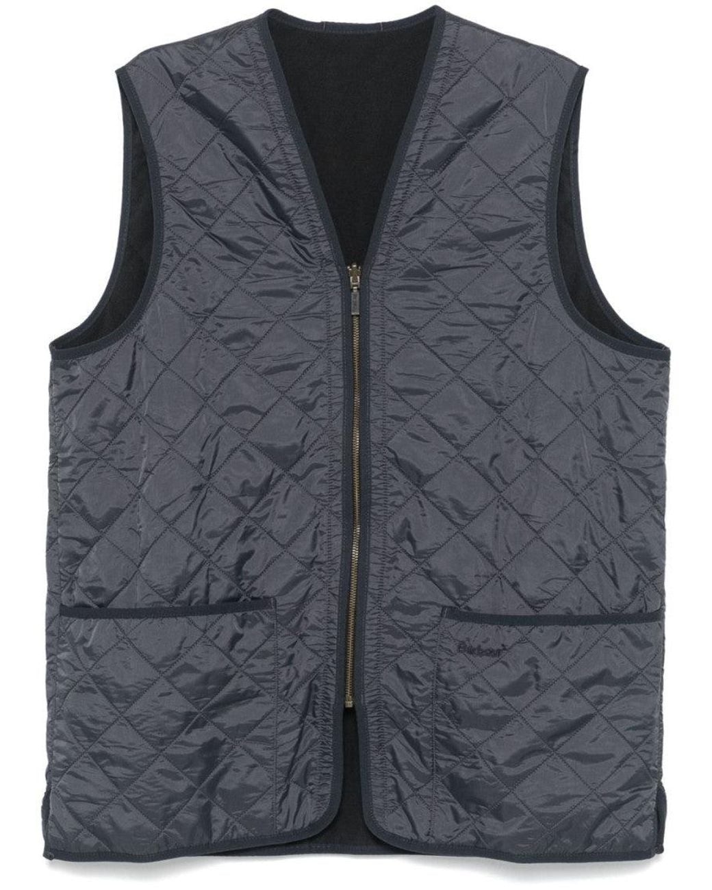 Barbour Gray Quilted Sleeveless Vest for men