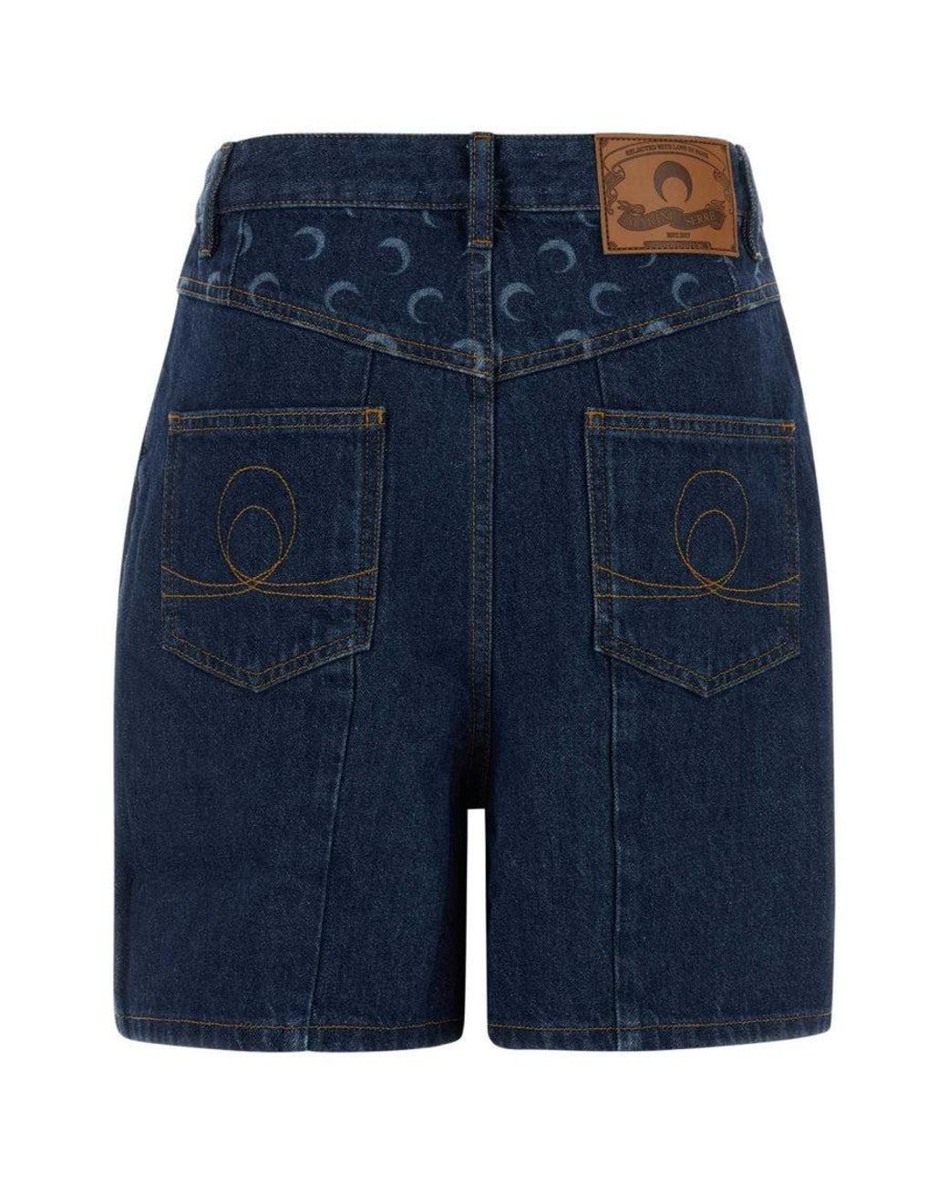 MARINE SERRE Blue Dark Solid Short