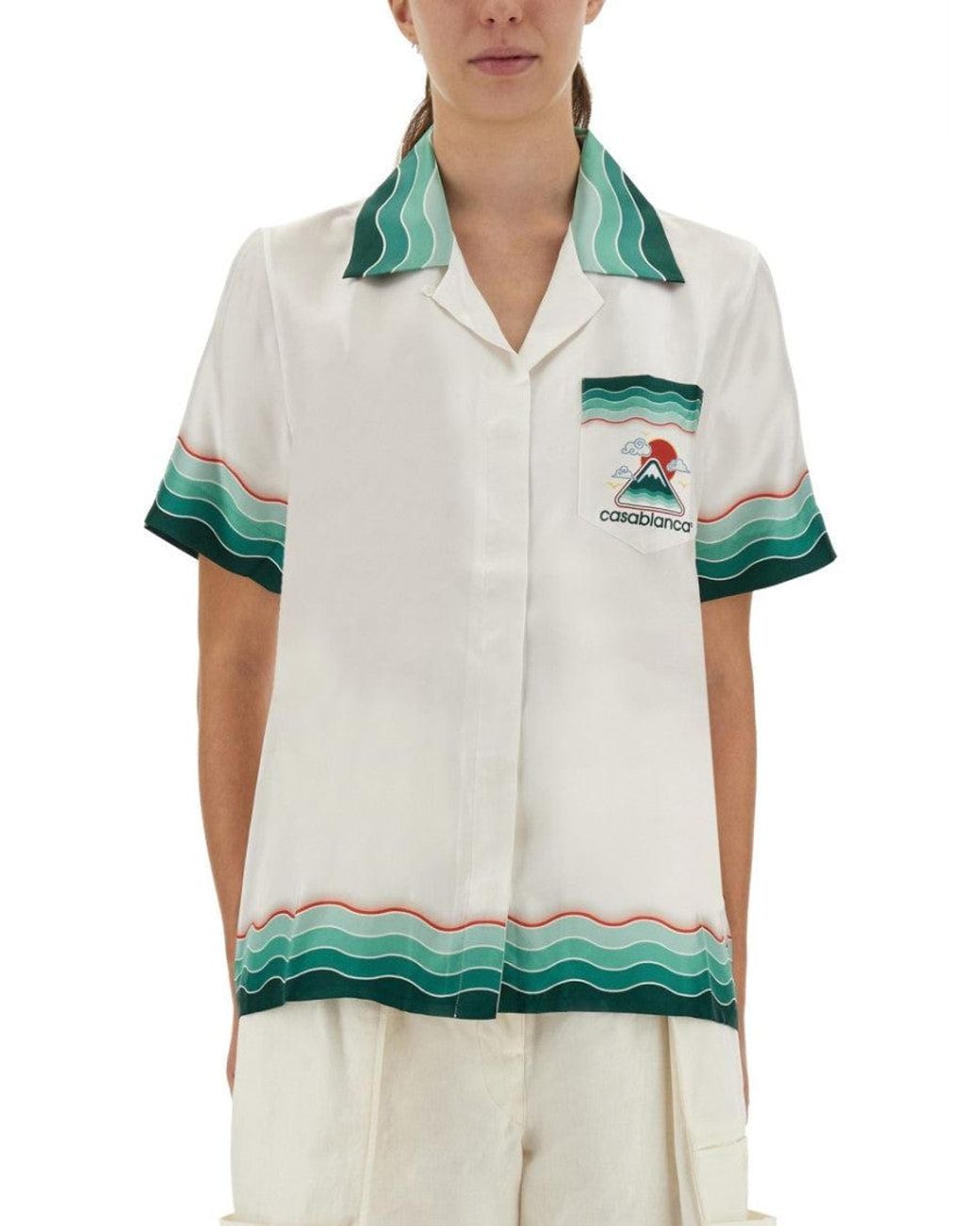 Casablanca Green Regular Printed Shirt