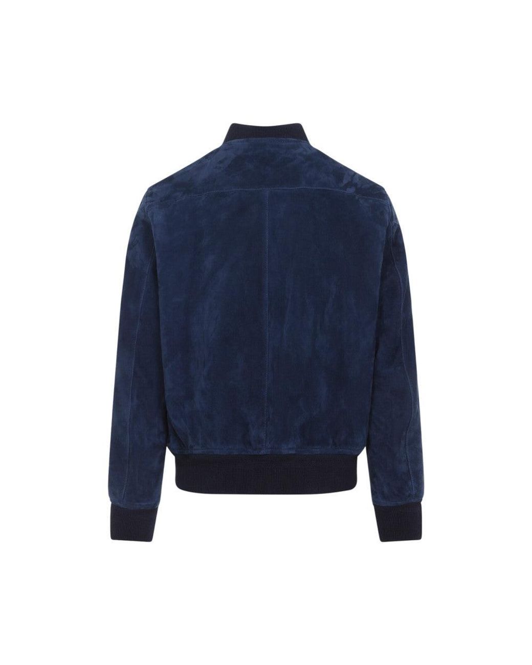 Tom Ford Blue Band Collar Jacket for men
