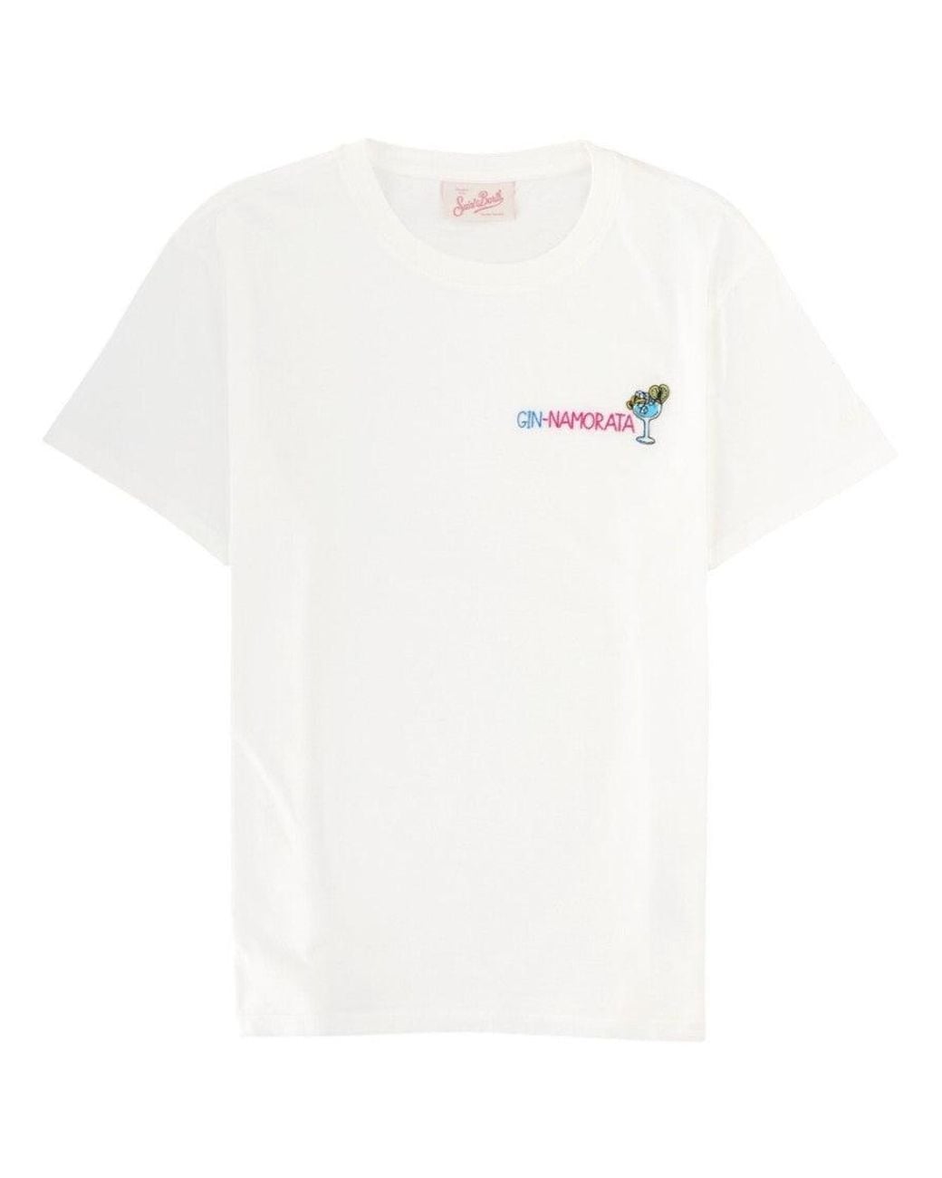 Mc2 Saint Barth White Graphic Crew Neck T-Shirt