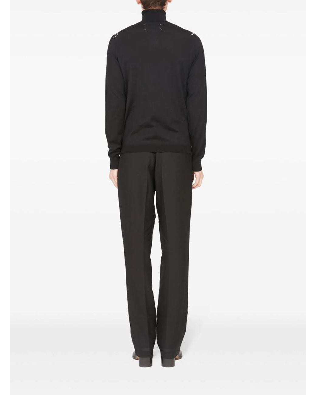 Maison Margiela Blue Roll Neck Merino-Wool Jumper