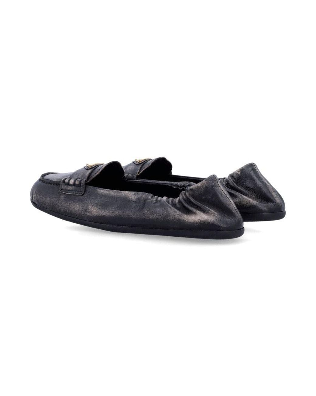Prada Blue Leather Loafers