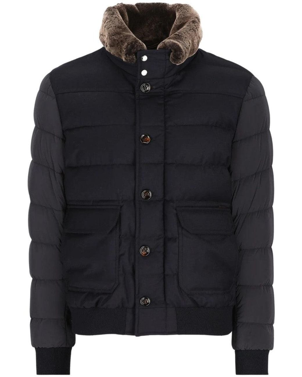 Moorer Black Mock Collar Jacket for men
