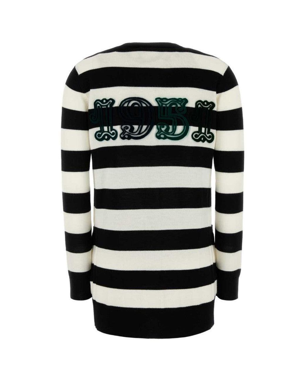 Max Mara Black Embroidered Wool Fiemme Cardigan