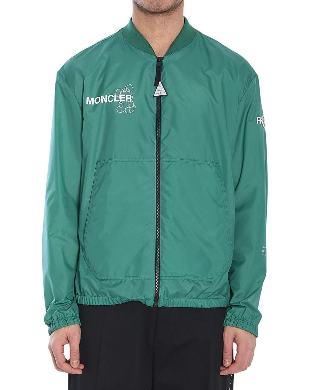 Moncler Green Logo Bomber Jacket for men