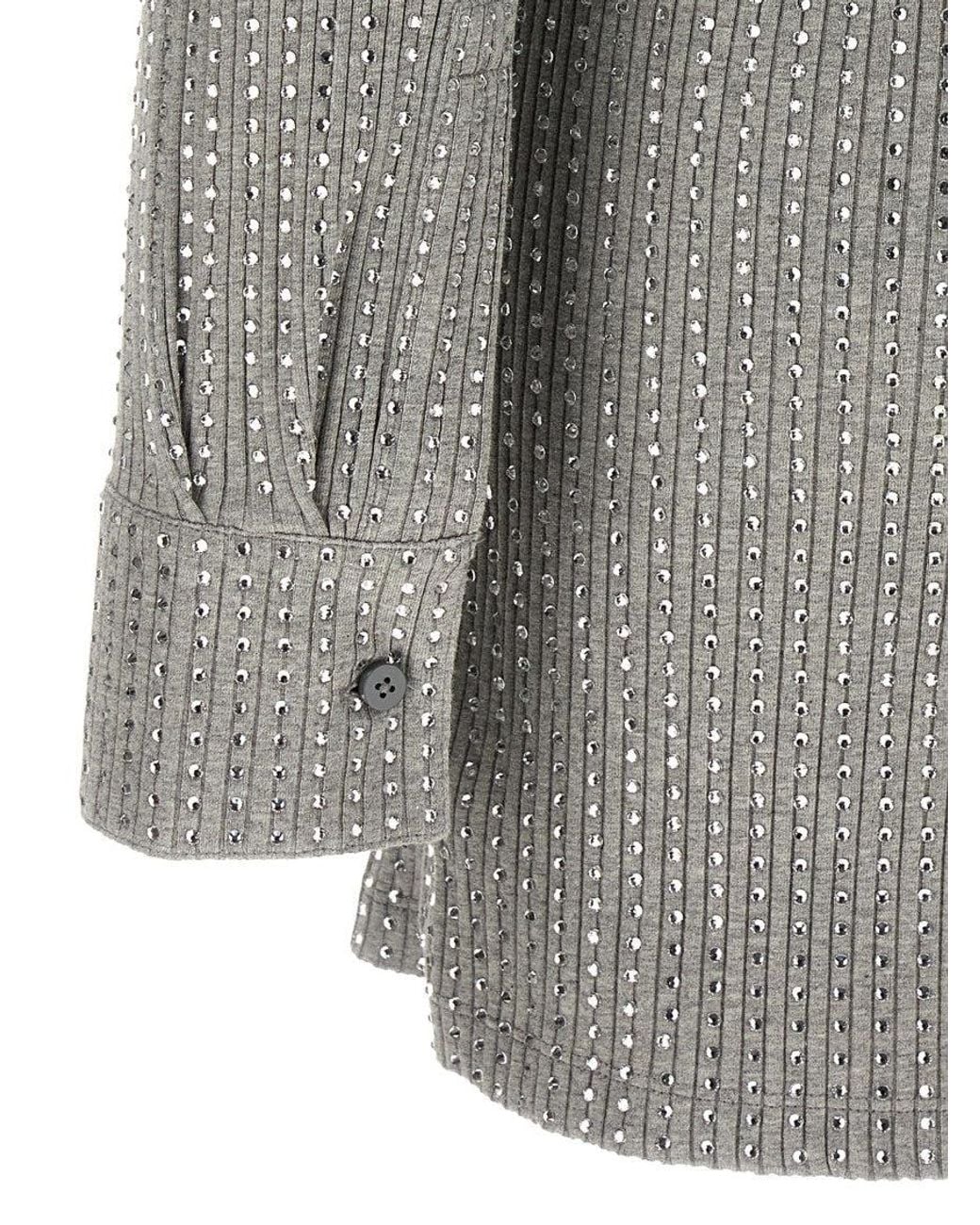 The Attico Gray V-Neck Mini Dress