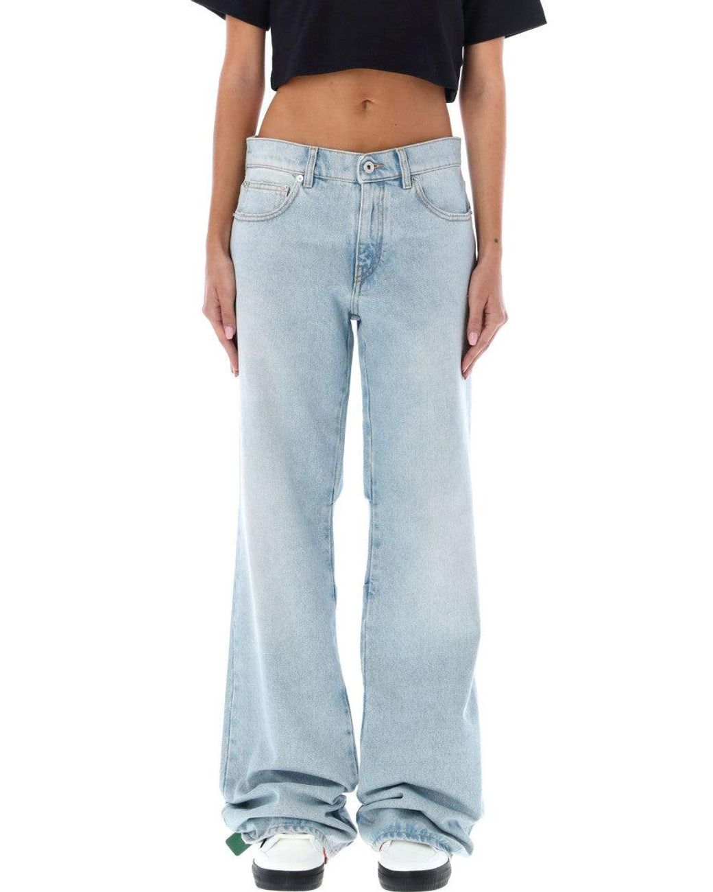 Off-White c/o Virgil Abloh Blue Loose Low Rise Jeans