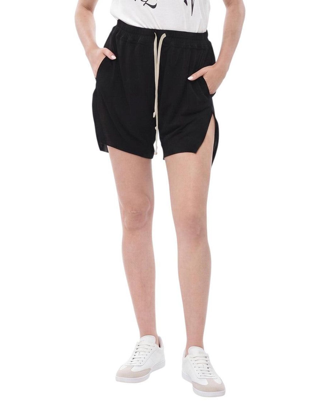 Rick Owens Black Solid Shorts