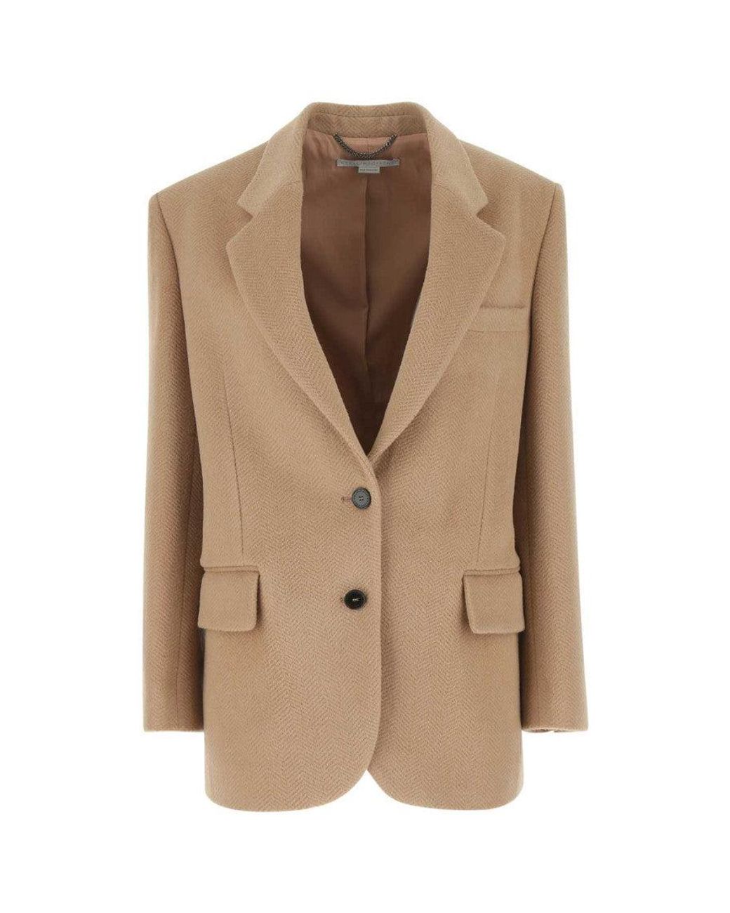Stella McCartney Brown Solid Notched Lapel Blazer