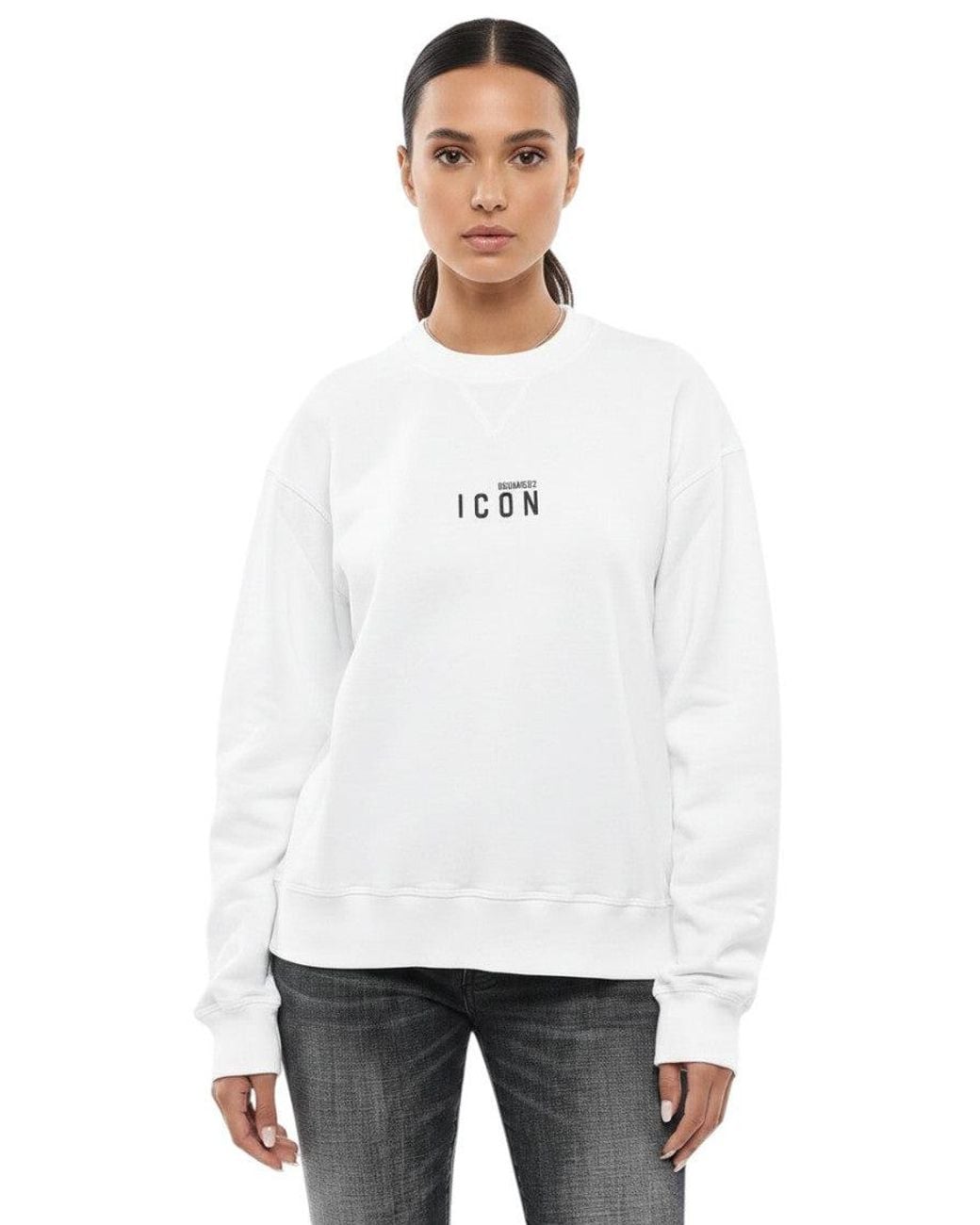 DSquared² White Logo Crew Neck Sweatshirt