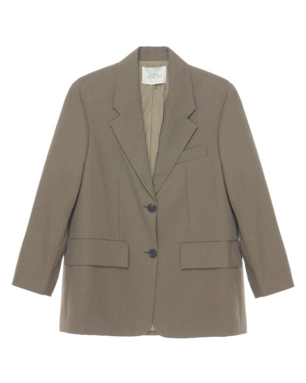 Studio Nicholson Gray Taupe Single-Breasted Blazer