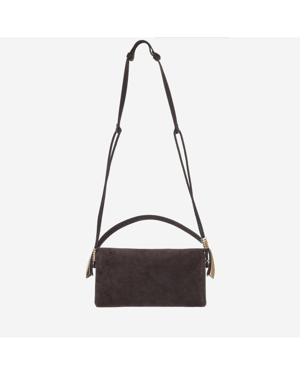 Benedetta Bruzziches Black Dark Suede Shoulder Bag
