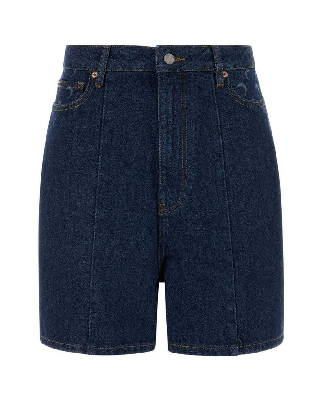 MARINE SERRE Blue Dark Solid Short