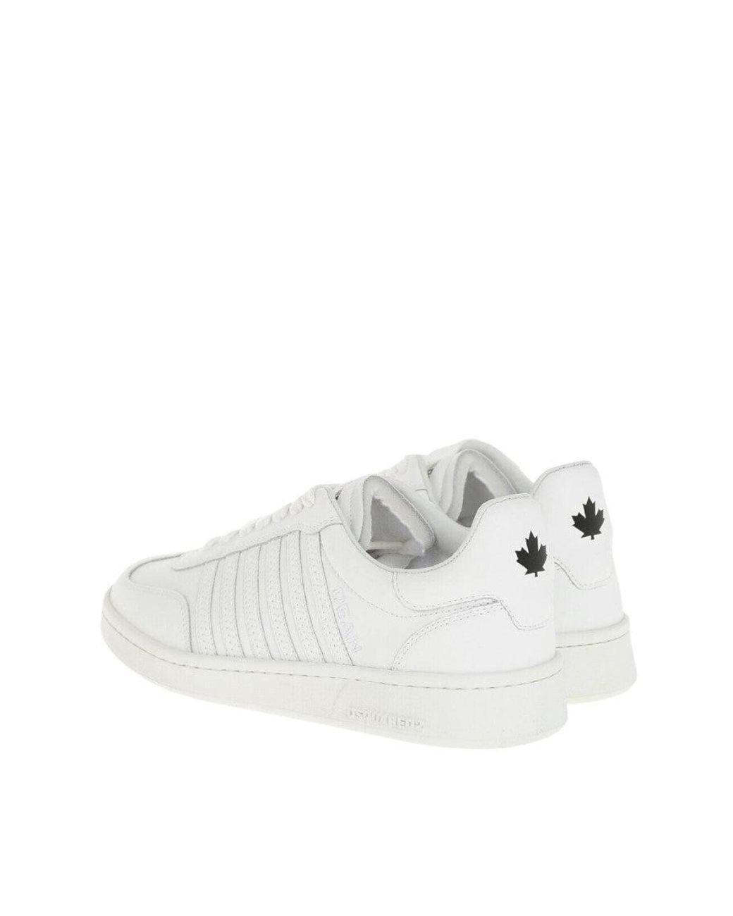 DSquared² White Perforated Boxer Sneakers