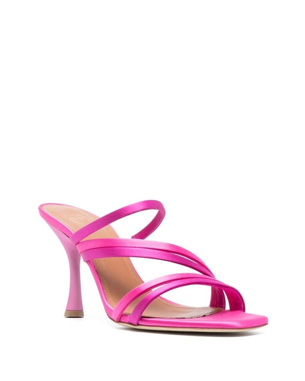 Malone Souliers Pink Tami 90 Satin Mules