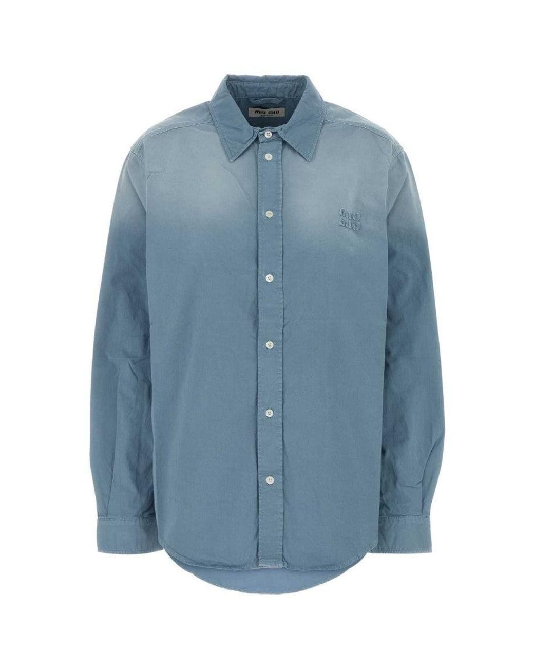 Miu Miu Blue Oversized Solid Shirt