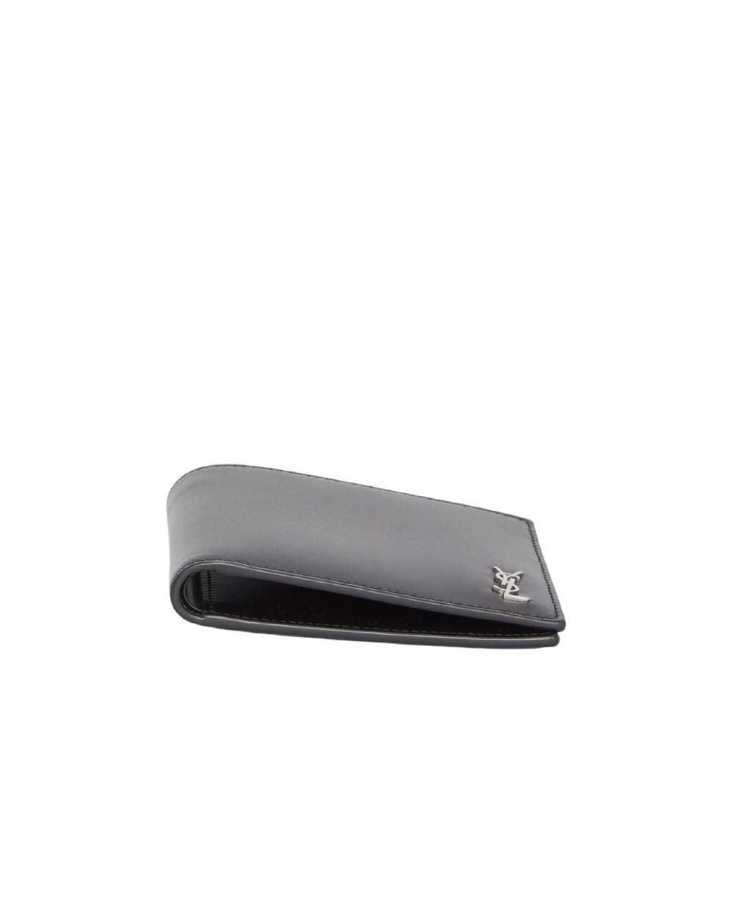 Saint Laurent Black Cassandre Logo Wallet for men