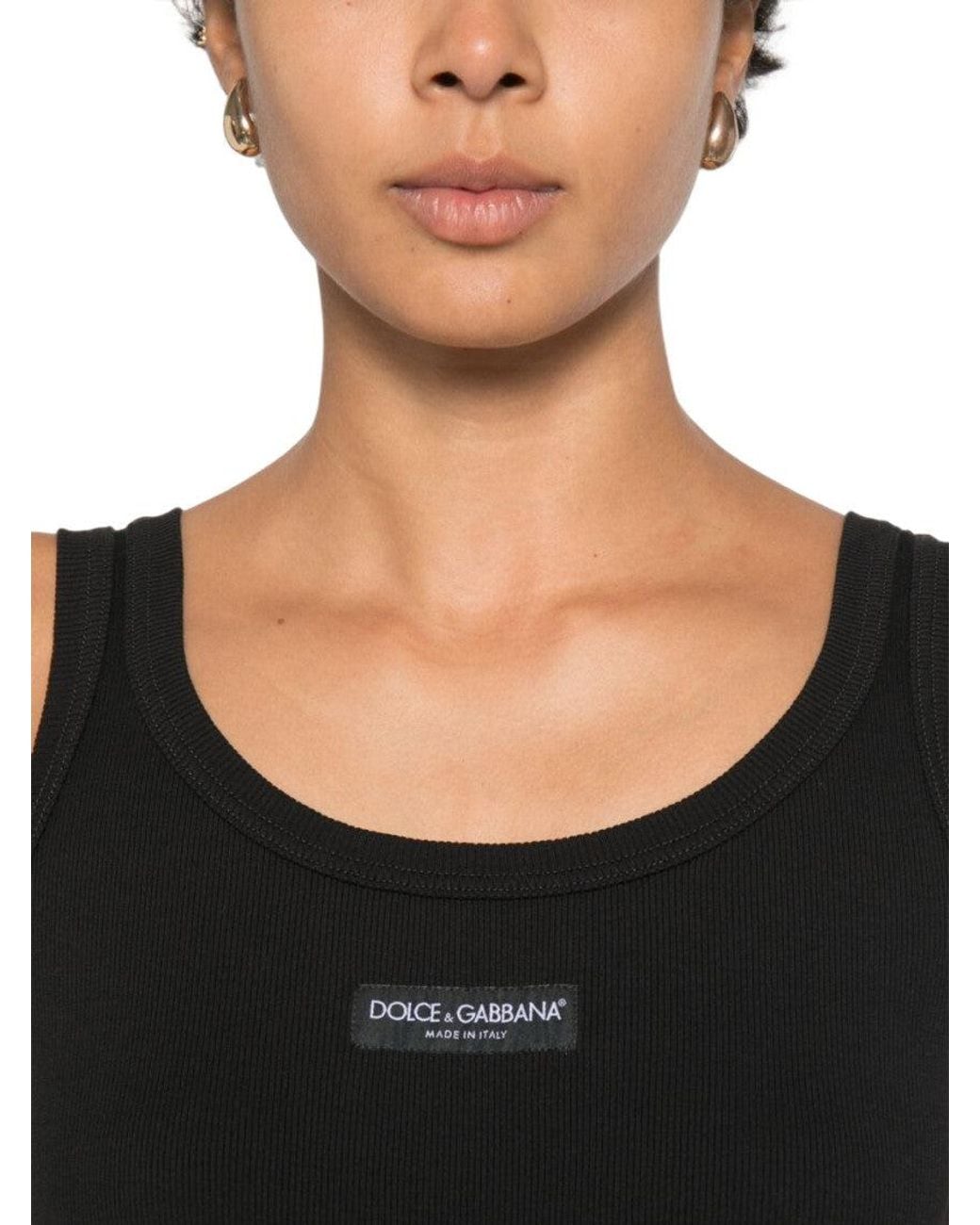 Dolce & Gabbana Black Round Neck Top