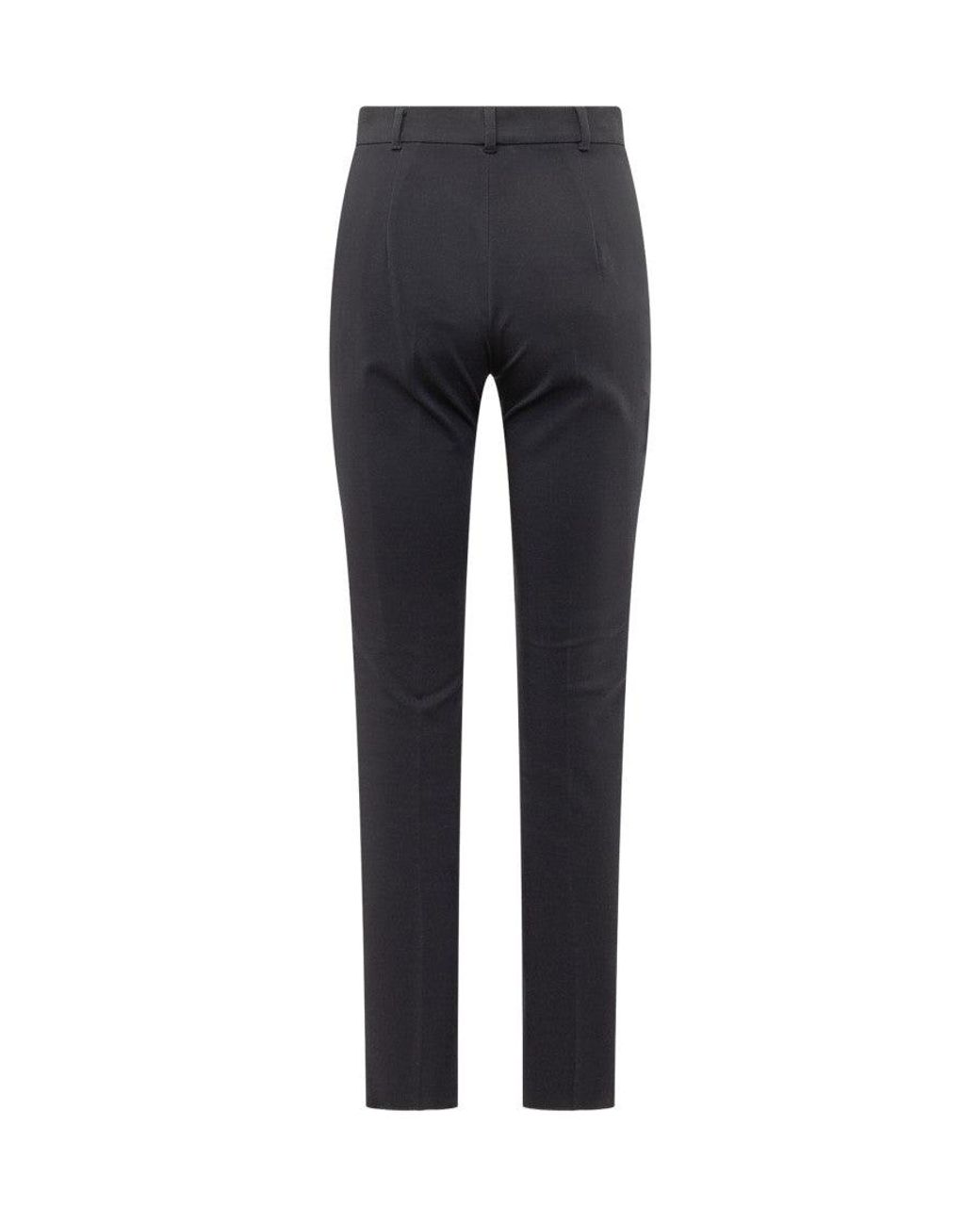 Max Mara Blue High-Waisted Slim Trousers