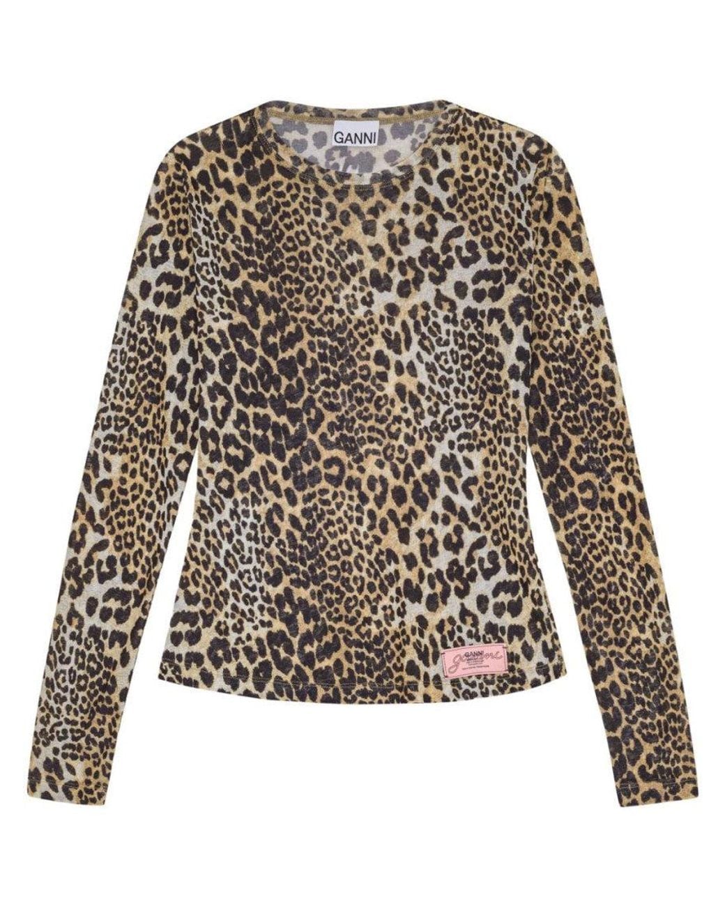 Ganni Multicolor Print Long Sleeves Top