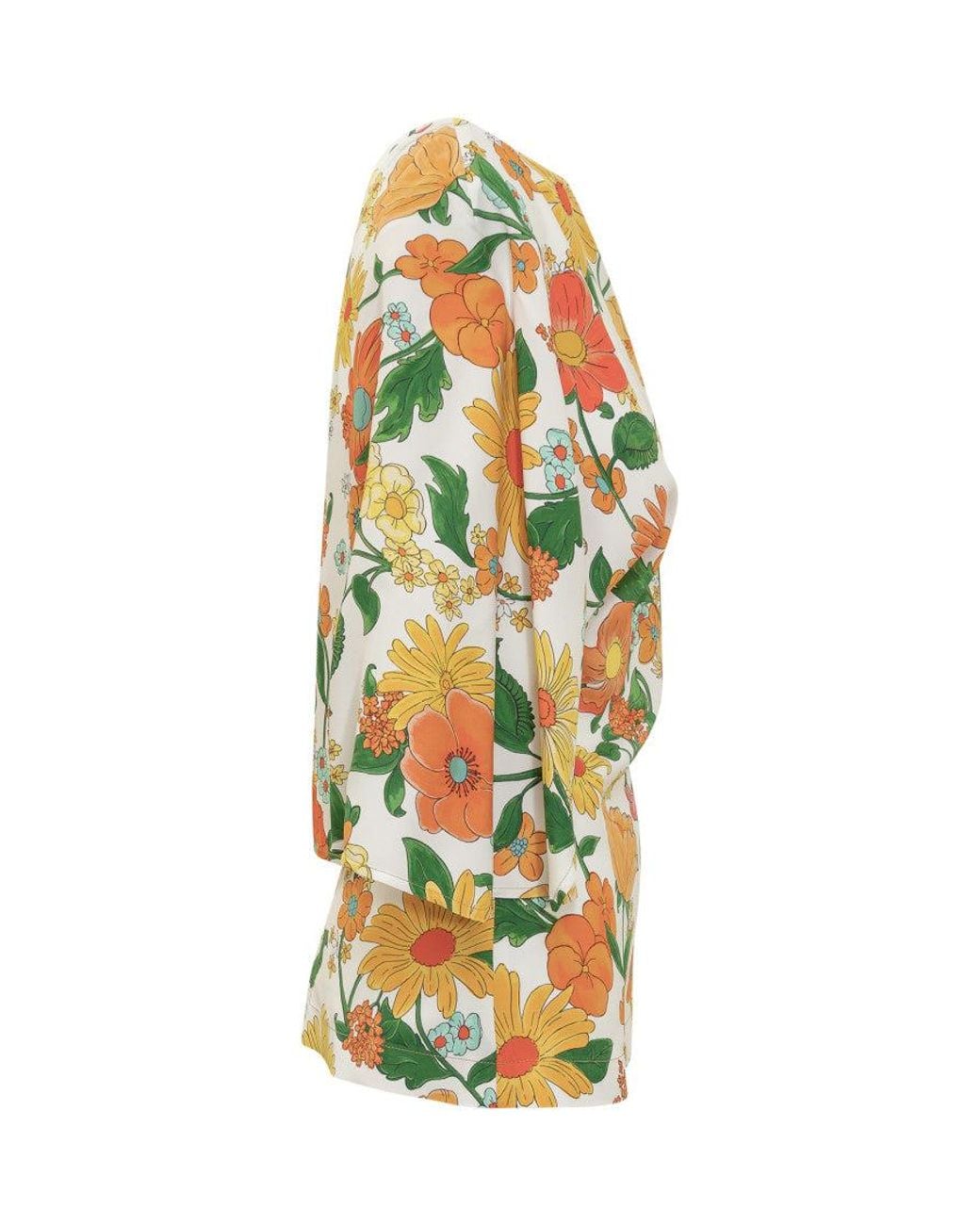 Stella McCartney White Floral Round Neck Top