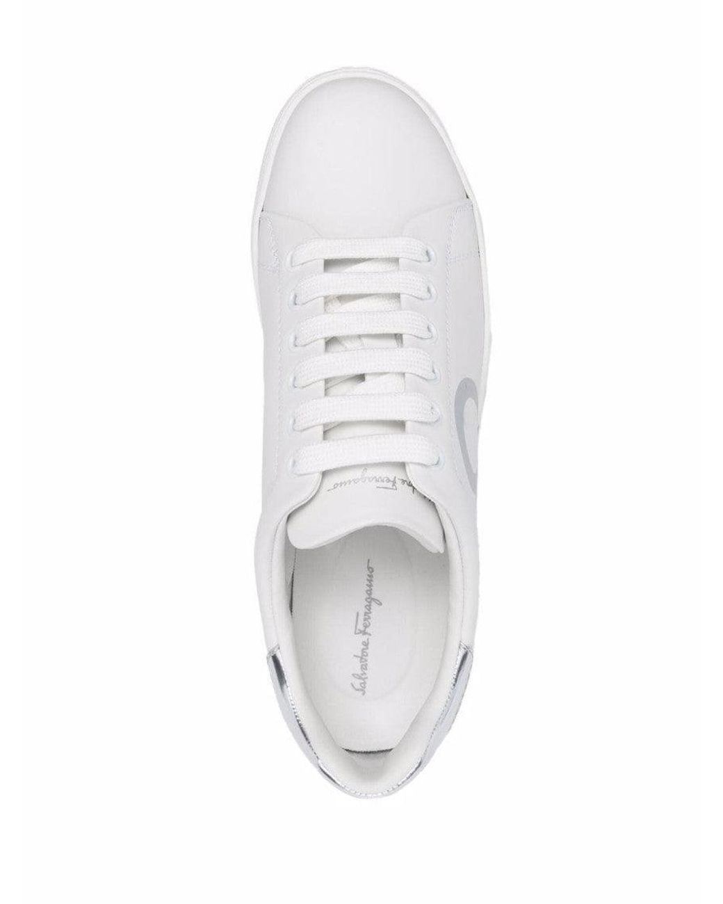 Ferragamo White Leather Sneakers