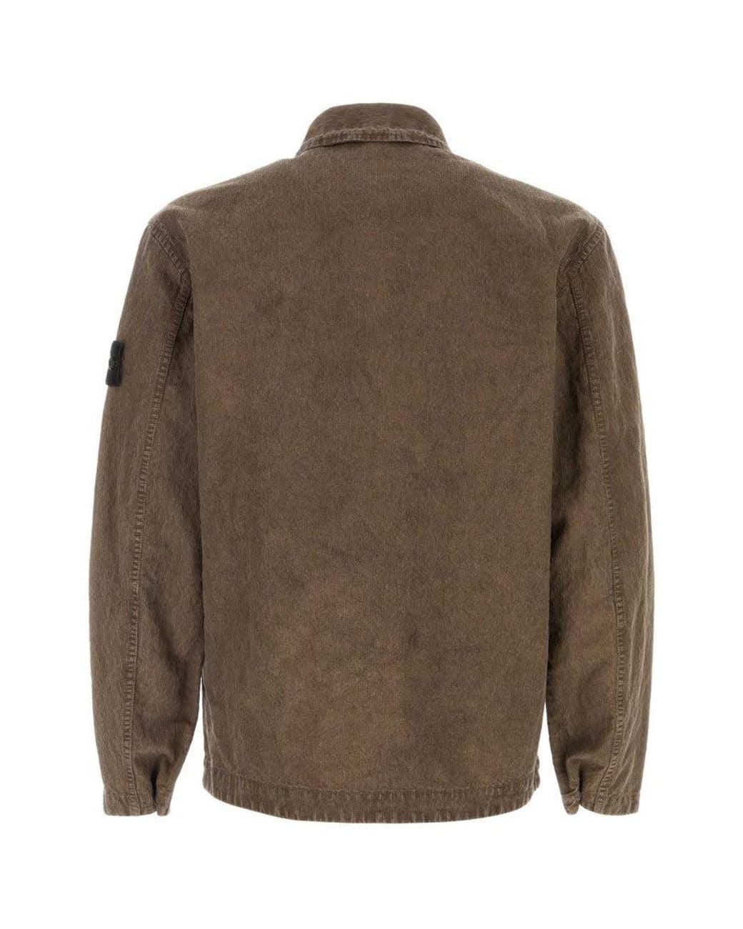 Stone Island Brown Lead Regular Overshirt for men