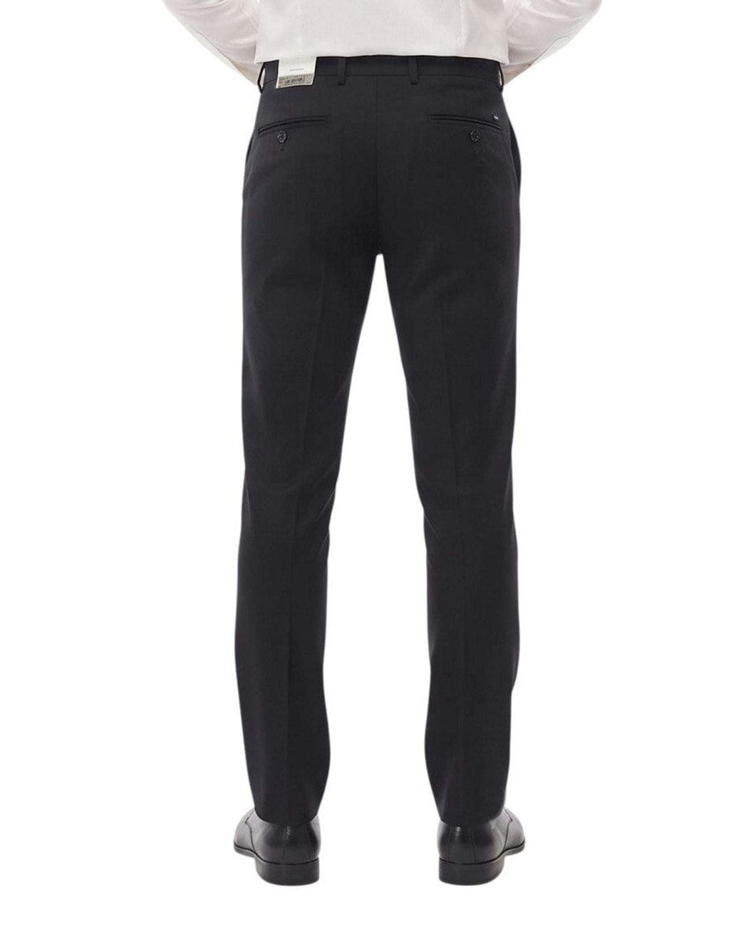 Corneliani Black Flat Front Pants for men