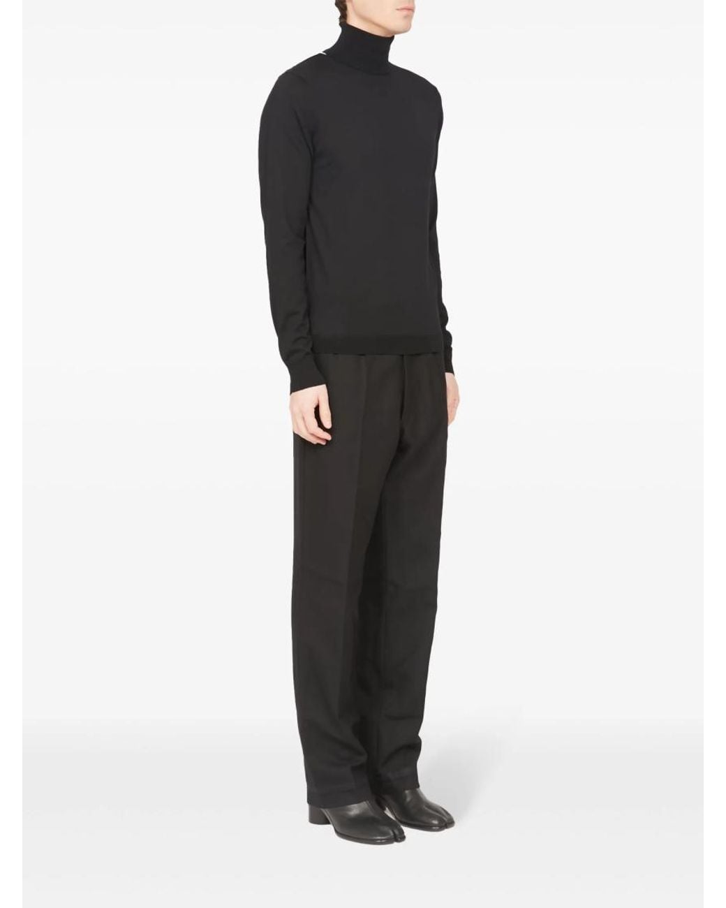 Maison Margiela Blue Roll Neck Merino-Wool Jumper
