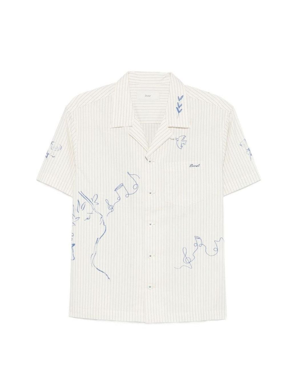 DUNST White Regular Stripes Shirt