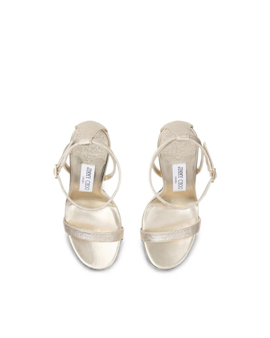Jimmy Choo Metallic Ankle Strap Moza Heels