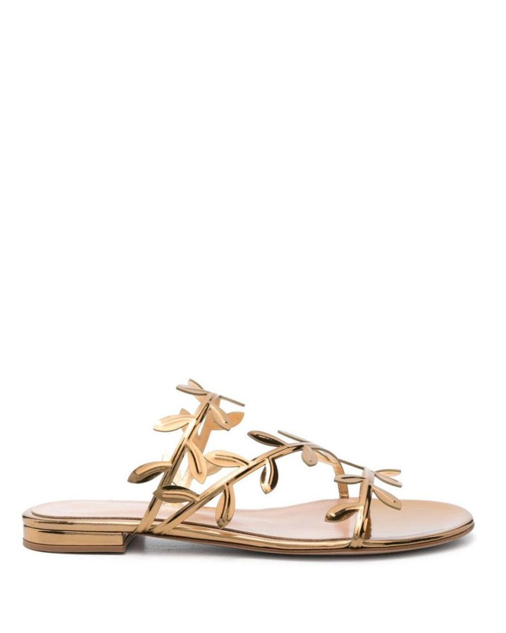 Gianvito Rossi Metallic Golden Flavia Flat Sandals