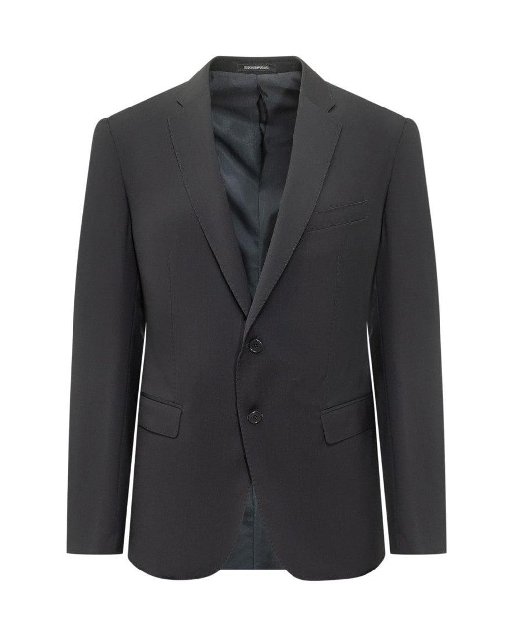 Emporio Armani Black Notched Lapel Suit for men