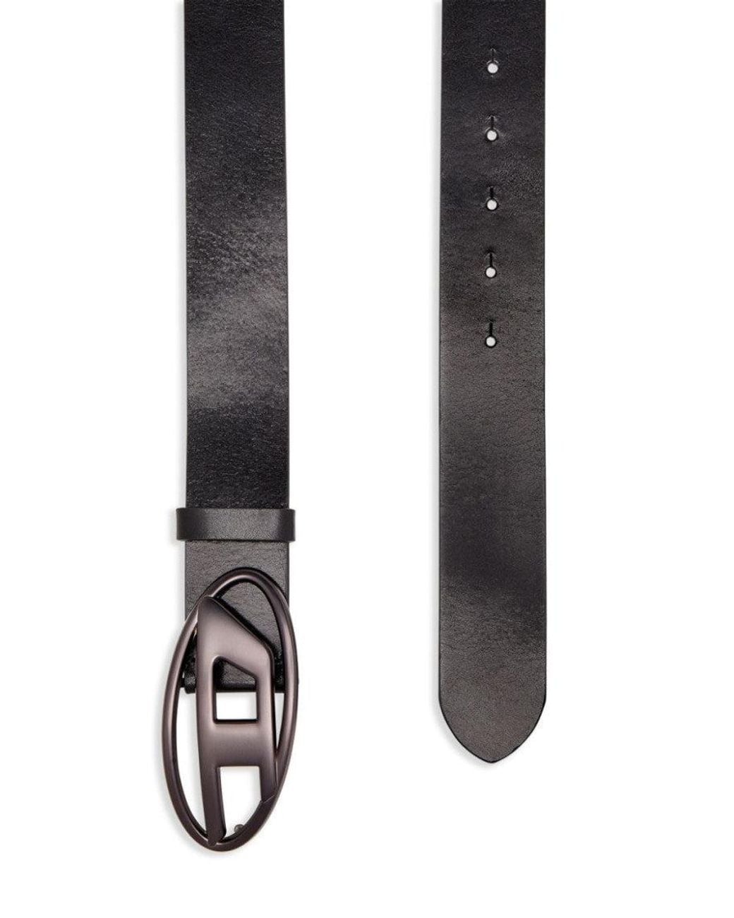 DIESEL Black Signature Buckle Belt