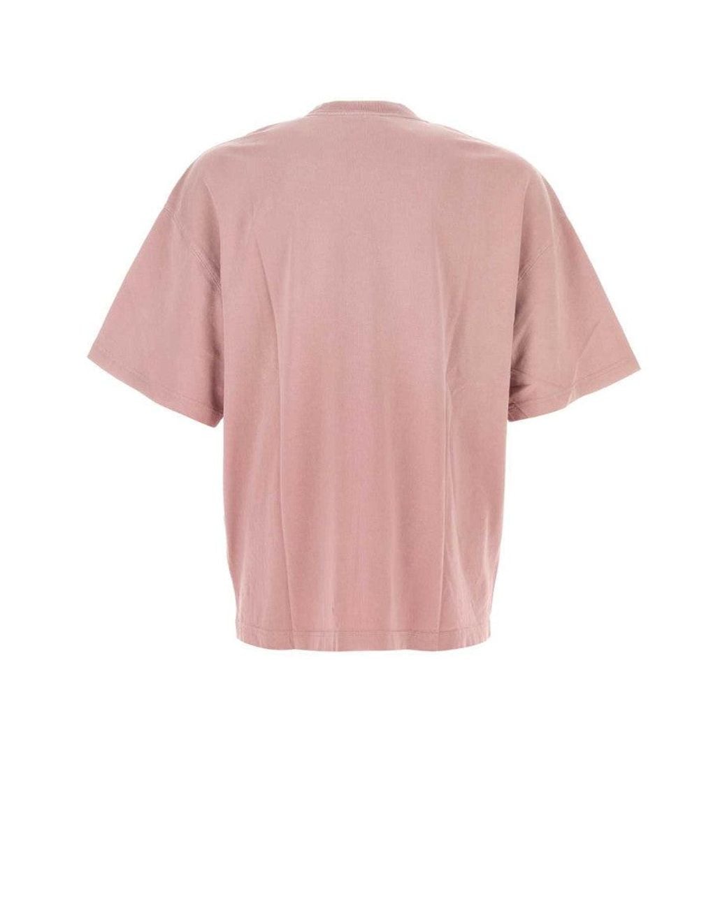 Carhartt Pink Crewneck Logo T-Shirt for men