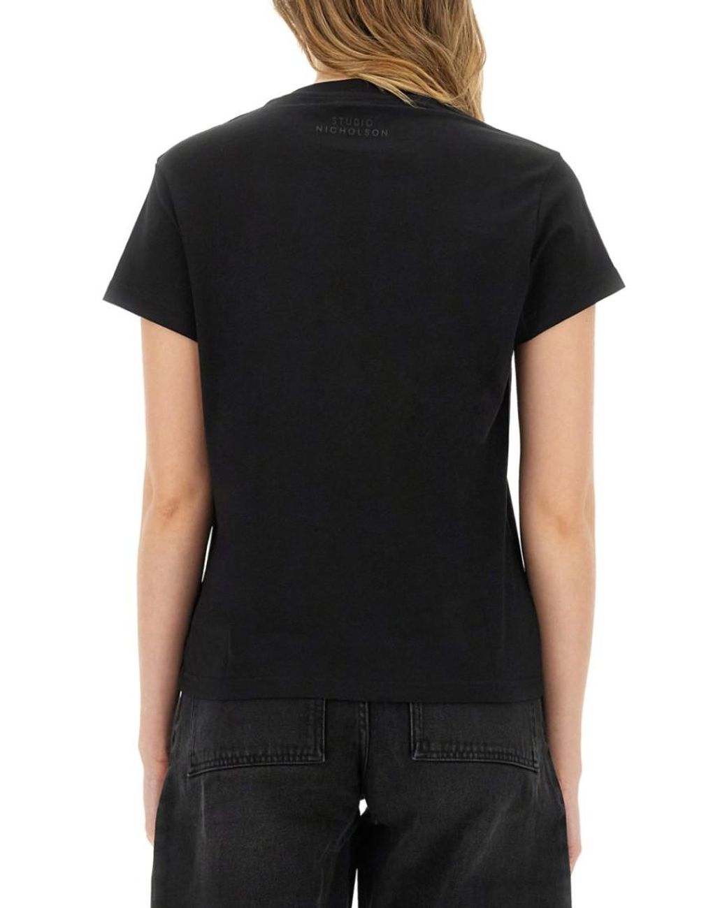 Studio Nicholson Black Solid Crew Neck T-Shirt