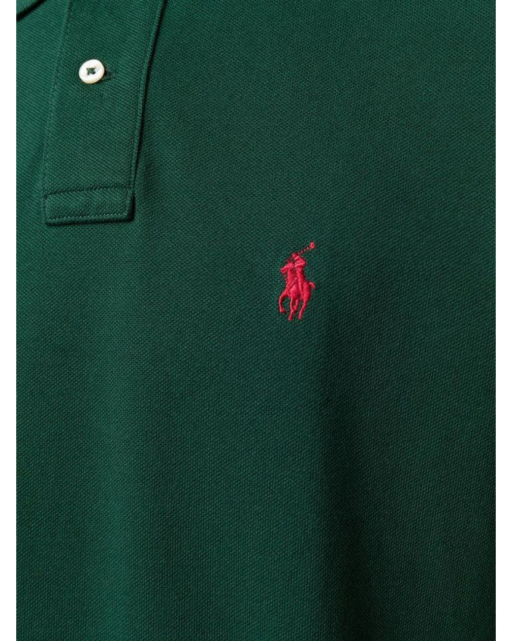 Polo Ralph Lauren Green Dark Embroidered Logo Polo Shirt for men