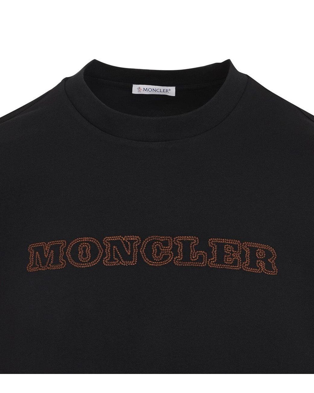 Moncler Black Regular Logo T-Shirt for men