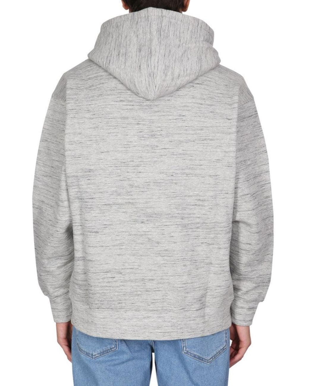 Moschino Gray Logo Hood Sweatshirts for men