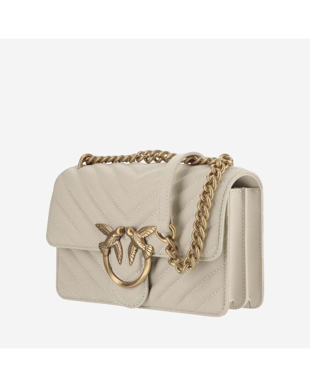 Pinko Natural Quilted Nappa Leather Mini Bag