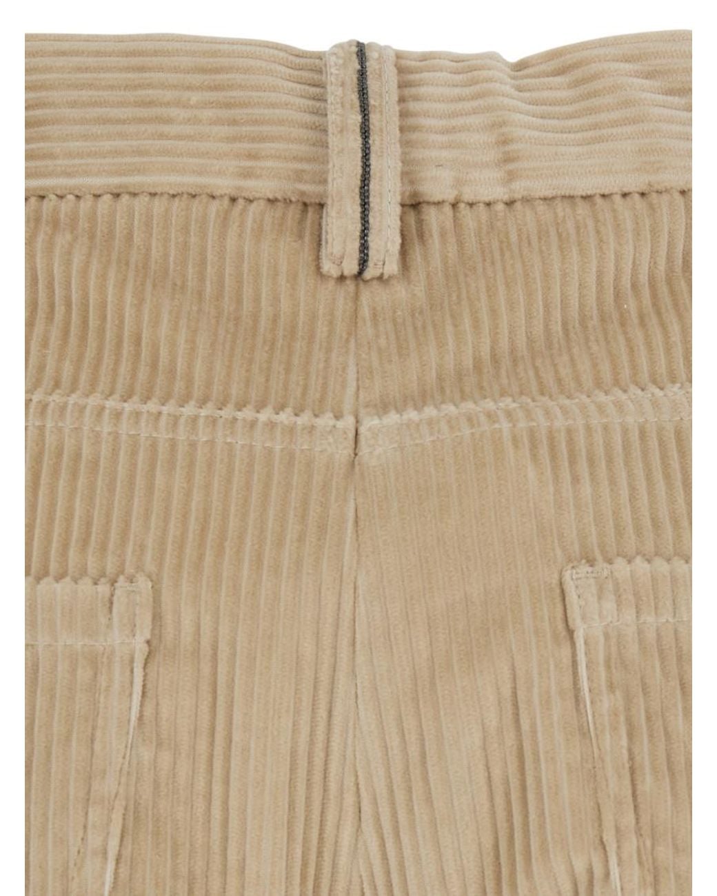 Brunello Cucinelli Natural Regular Flat Front Pant