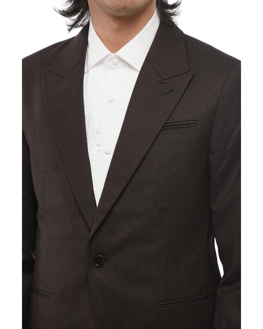 AllSaints Black Tan Peaked Lapel Blazer for men