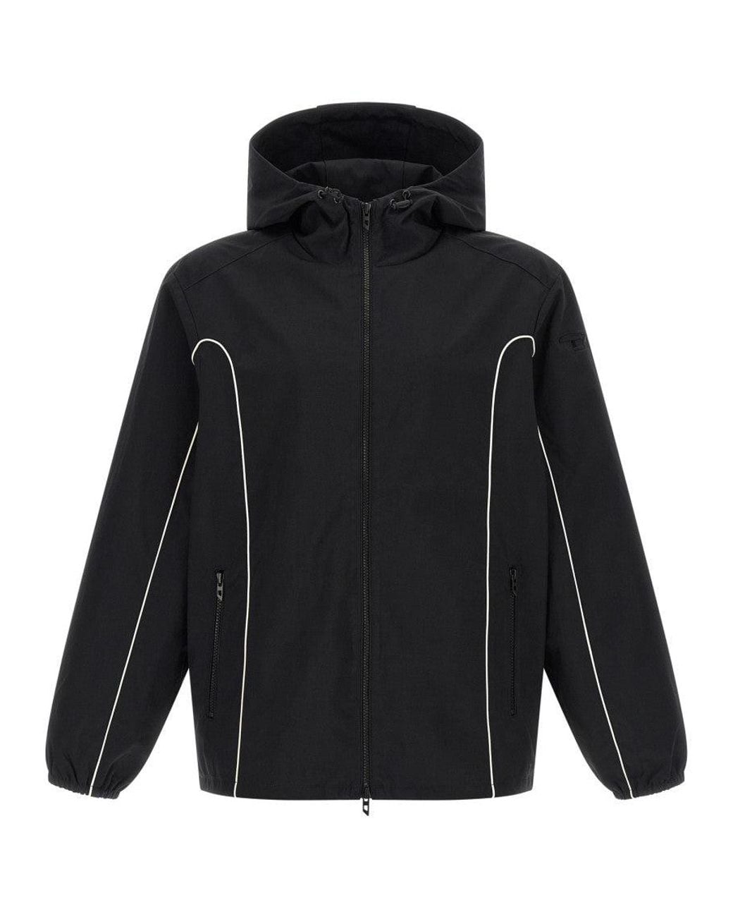DIESEL Black Solid Relaxed Hoodie for men