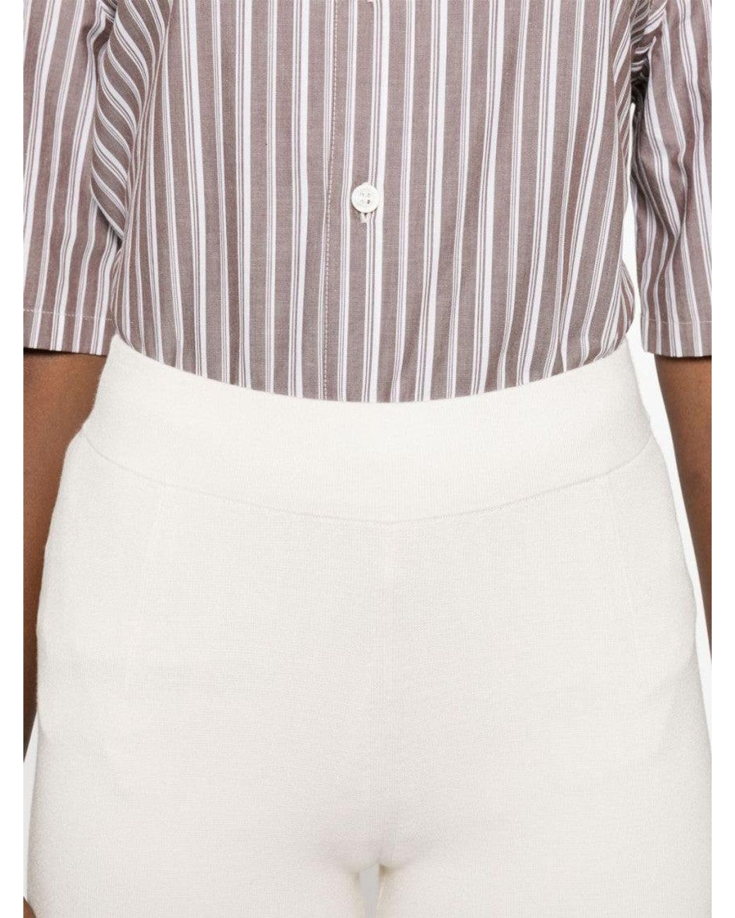 Max Mara White Wide-Leg Trousers