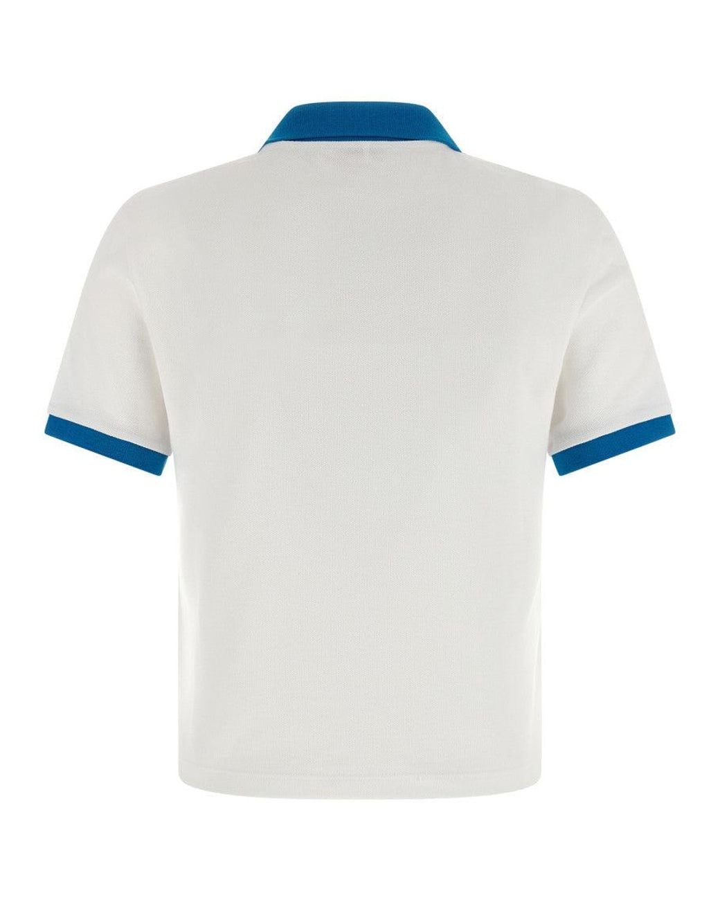 Versace Blue Logo Detail Cropped Polo