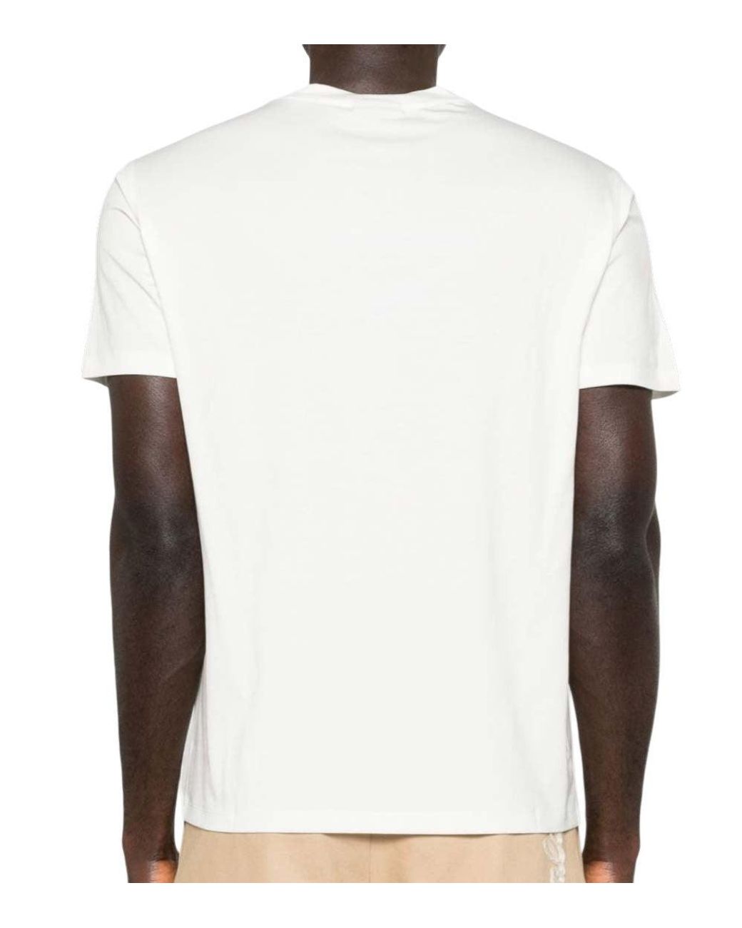 Emporio Armani White Solid Crew Neck T-Shirt for men