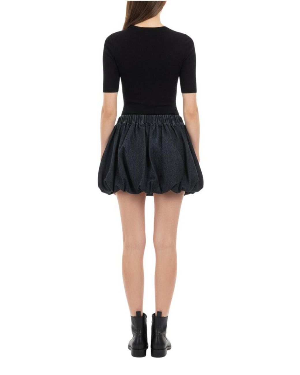 DIESEL Black Solid Above Knee Skirt