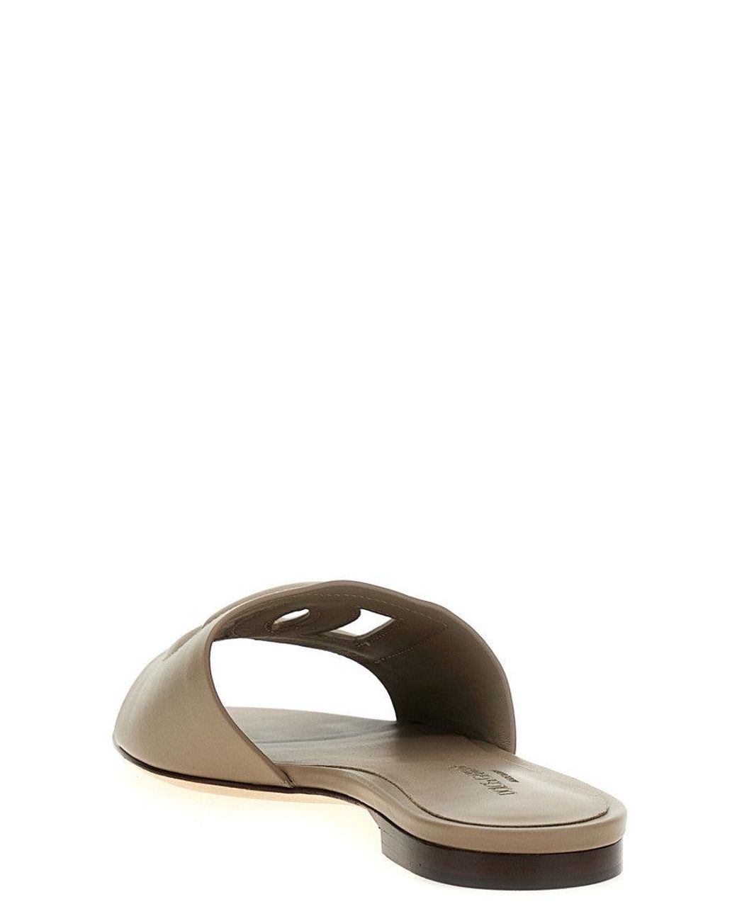 Dolce & Gabbana Gray Logo Sandals